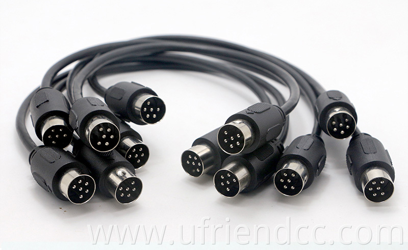 High Compatibility S-Video Power Din 6Pin Signal Extension Cable Midi